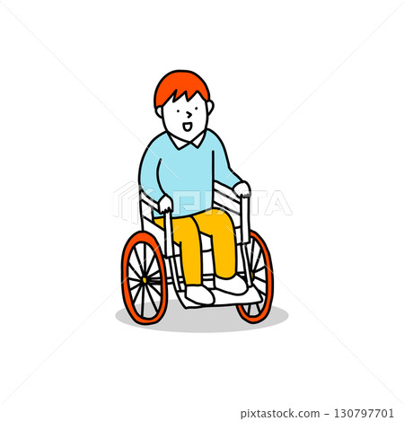 Illustration of a person using a wheelchair 130797701