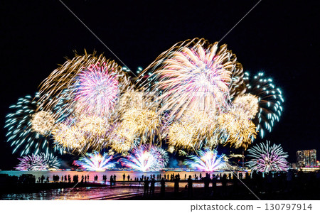 Fireworks in Tamsui,New Taipei City,Taiwan. Fireworks in Tamsui,New Taipei City,Taiwan. 130797914