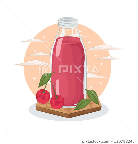Illustration of cherry juice 130798243