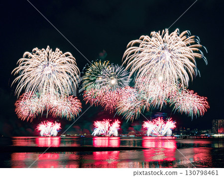Firework in summertime in Taiwan. 130798461