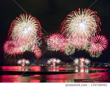 Firework in summertime in Taiwan. 130798481