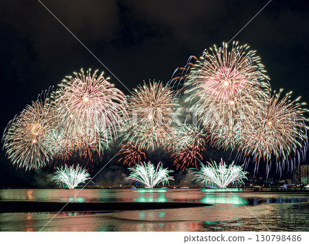 Firework in summertime in Taiwan. 130798486