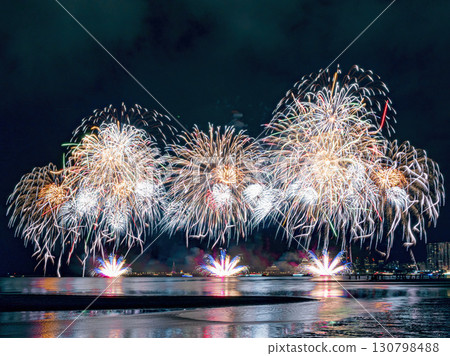 Firework in summertime in Taiwan. 130798488