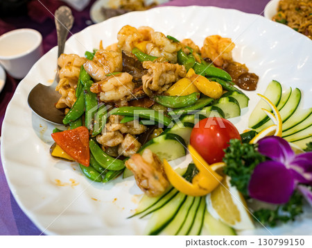 Stir-Fried Shrimp with fresh snap pea Stir-Fried Shrimp with fresh snap pea 130799150