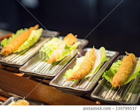 deep fried seafood in buffet restaurant deep fried seafood in buffet restaurant 130799537