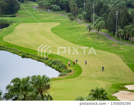 landscape view of golf course in Taiwan. 130800290