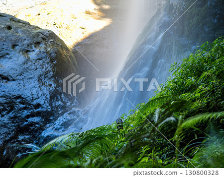 Nantou, Taiwan - October 18 : Beautiful view of Songlong Waterfall at Sun-Link-Sea Vacation Resort on October 18,2024 in Nantou, Taiwan. Nantou, Taiwan - October 18 : Beautiful view of Songlong Waterfall at Sun-Link-Sea Vacation Resort on October 18,2024 in Nantou, Taiwan. 130800328