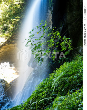 Nantou, Taiwan - October 18 : Beautiful view of Songlong Waterfall at Sun-Link-Sea Vacation Resort on October 18,2024 in Nantou, Taiwan. 130800330