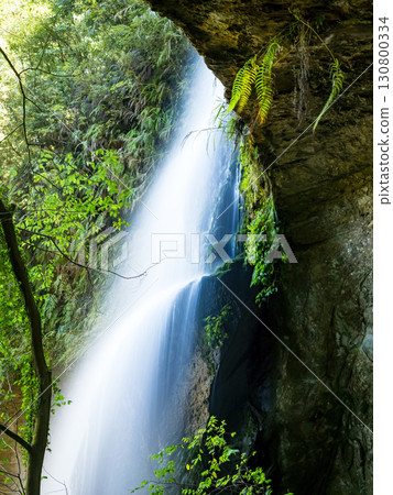 Nantou, Taiwan - October 18 : Beautiful view of Songlong Waterfall at Sun-Link-Sea Vacation Resort on October 18,2024 in Nantou, Taiwan. Nantou, Taiwan - October 18 : Beautiful view of Songlong Waterfall at Sun-Link-Sea Vacation Resort on October 18,2024 in Nantou, Taiwan. 130800334