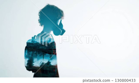 環境問題與我們孩子的未來：工廠煙霧概念圖 130800433