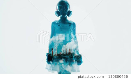 環境問題與我們孩子的未來：工廠煙霧概念圖 130800436