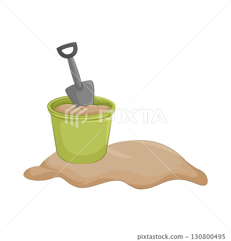Illustration of sand bucket Illustration of sand bucket 130800495