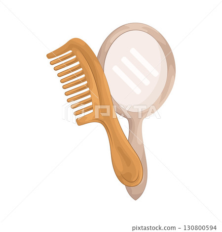 Illustration of Comb and mirror Illustration of Comb and mirror 130800594