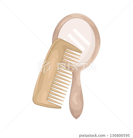 Illustration of Comb and mirror 130800595