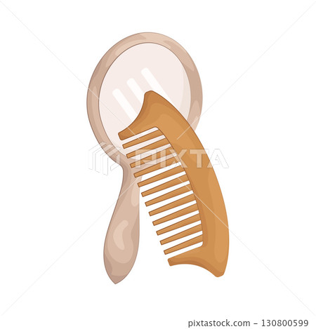 Illustration of Comb and mirror 130800599