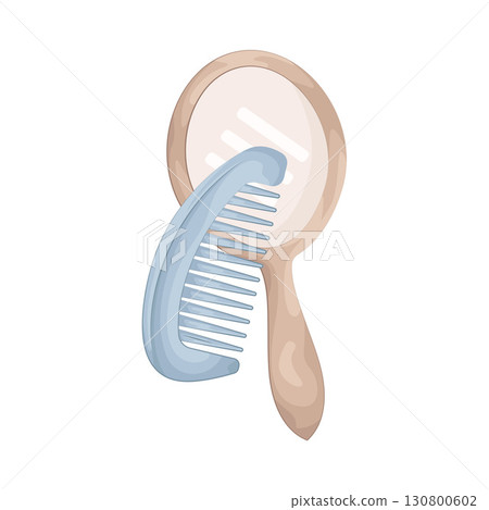 Illustration of Comb and mirror 130800602