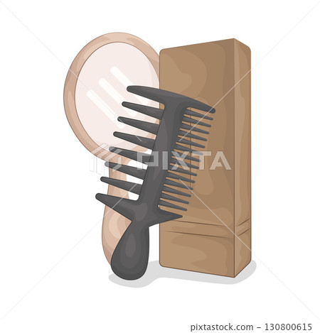Illustration of Comb and mirror Illustration of Comb and mirror 130800615