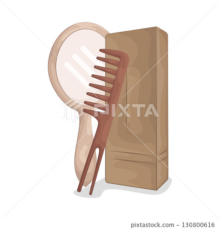Illustration of Comb and mirror Illustration of Comb and mirror 130800616