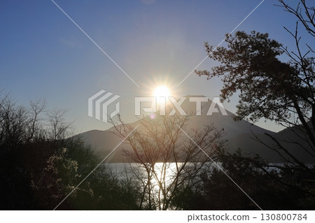 First sunrise from Lake Motosu 130800784