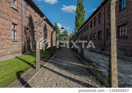 Auschwitz Birkenau Concentration and Extermination Camp. barbed wire 130800807
