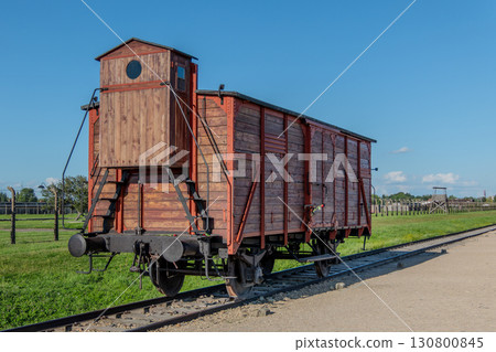 Auschwitz Birkenau Concentration and Extermination Camp. Train car Auschwitz Birkenau Concentration and Extermination Camp. Train car 130800845