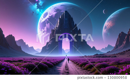 Otherworldly scenery (AI-generated images) 130800958