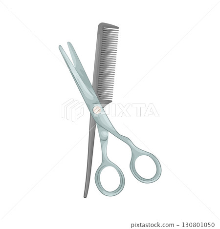 Illustration of Comb and scissors Illustration of Comb and scissors 130801050