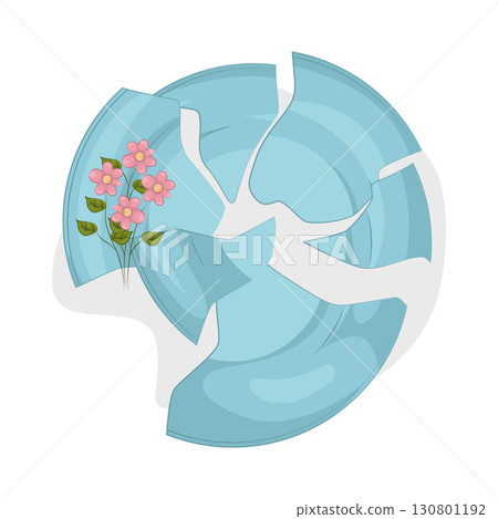 Illustration of Broken plate Illustration of Broken plate 130801192