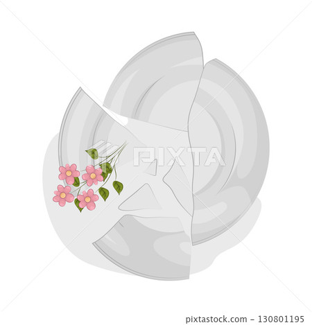 Illustration of Broken plate  130801195