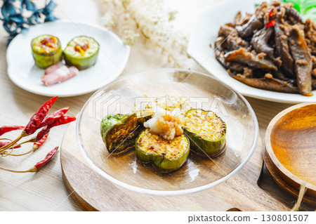 Shiranaga eggplant with grated daikon radish and ponzu sauce 130801507