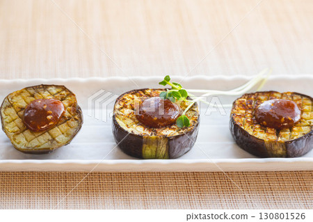 Eggplant steak with miso sauce 130801526