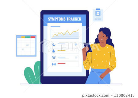 Illustration of Digital Symptoms Tracker and Personal Health Log 130802413