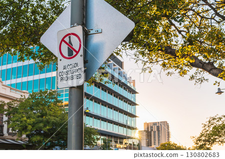 Alcohol consumption prohibited sign Alcohol consumption prohibited sign 130802683