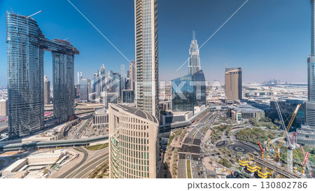 Aerial view of new skyscrapers and tall buildings Timelapse Aerial view of new skyscrapers and tall buildings Timelapse 130802786