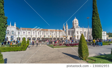 Hieronymites Monastery located in the Belem district of Lisbon timelapse hyperlapse, Portugal. Hieronymites Monastery located in the Belem district of Lisbon timelapse hyperlapse, Portugal. 130802955