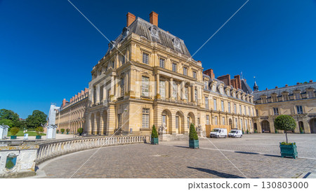 Beautiful Medieval landmark - royal hunting castle Fontainbleau timelapse hyperlapse. Beautiful Medieval landmark - royal hunting castle Fontainbleau timelapse hyperlapse. 130803000