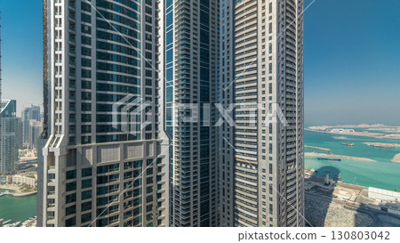 Scenic view of Dubai Marina Skyscrapers from top timelapse, United Arab Emirates 130803042