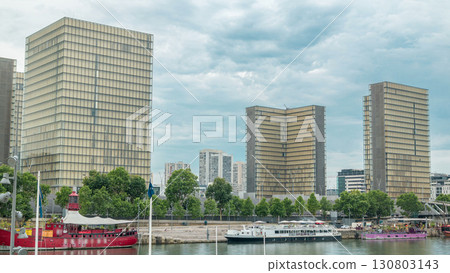 National Library of France timelapse, whose four buildings in the form of open books surround a wooded area. National Library of France timelapse, whose four buildings in the form of open books surround a wooded area. 130803143
