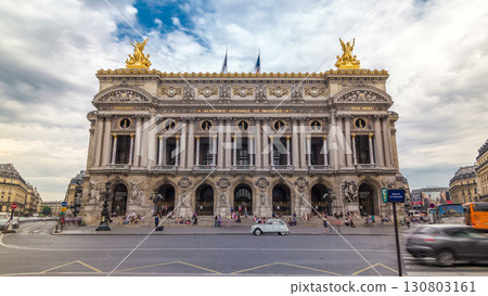 Palais or Opera Garnier The National Academy of Music timelapse hyperlapse in Paris, France. 130803161