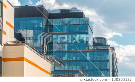 Windows in office buildings in Tverskaya Zastava near Temple of St. Nicholas timelapse in Moscow, Russia Windows in office buildings in Tverskaya Zastava near Temple of St. Nicholas timelapse in Moscow, Russia 130803182