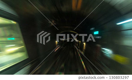 Moving through subway tunnel timelapse in Paris Moving through subway tunnel timelapse in Paris 130803297