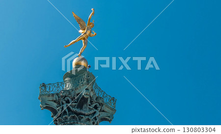 The column and statue at the Place de la Bastille timelapse in Paris. The column and statue at the Place de la Bastille timelapse in Paris. 130803304