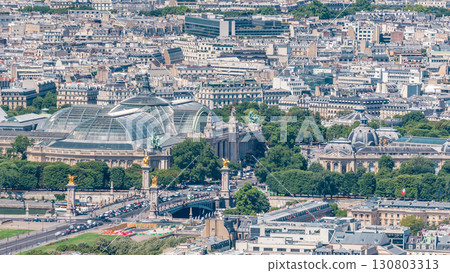 Top view of Paris skyline from observation deck of Montparnasse tower timelapse. Paris, France 130803313