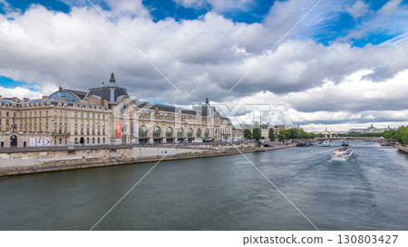 The musee d'Orsay is a museum in Paris timelapse hyperlapse, on the left bank of the Seine. Paris, France The musee d'Orsay is a museum in Paris timelapse hyperlapse, on the left bank of the Seine. Paris, France 130803427