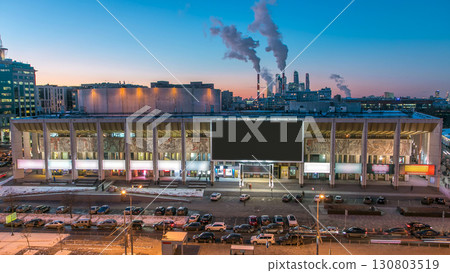 Moscow city Russia skyline aerial panoramic top view day to night timelapse urban winter snow scenery architecture background Moscow city Russia skyline aerial panoramic top view day to night timelapse urban winter snow scenery architecture background 130803519