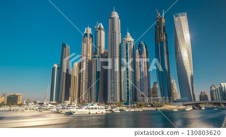 Dubai Marina tallest towers in Duba timelapse hyperlapse 130803620