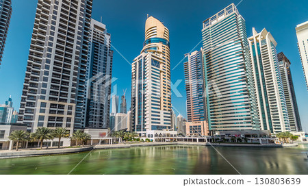 Residential buildings in Jumeirah Lake Towers timelapse hyperlapse in Dubai, UAE. Residential buildings in Jumeirah Lake Towers timelapse hyperlapse in Dubai, UAE. 130803639