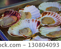 Fresh raw scallops for sale in the fish market 130804093