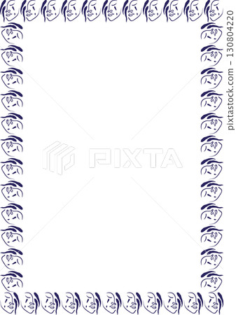 Woman abstract face with leaves frame. Vector woman fashion frame for text. Simple template elements Woman abstract face with leaves frame. Vector woman fashion frame for text. Simple template elements 130804220