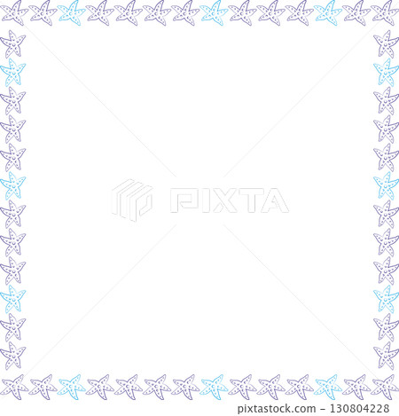 Sea star sketch frame. Cute cartoon illustration template with empty space for your text Sea star sketch frame. Cute cartoon illustration template with empty space for your text 130804228